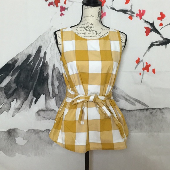 Ann Taylor Factory Tops - Ann Taylor gingham blouse size small